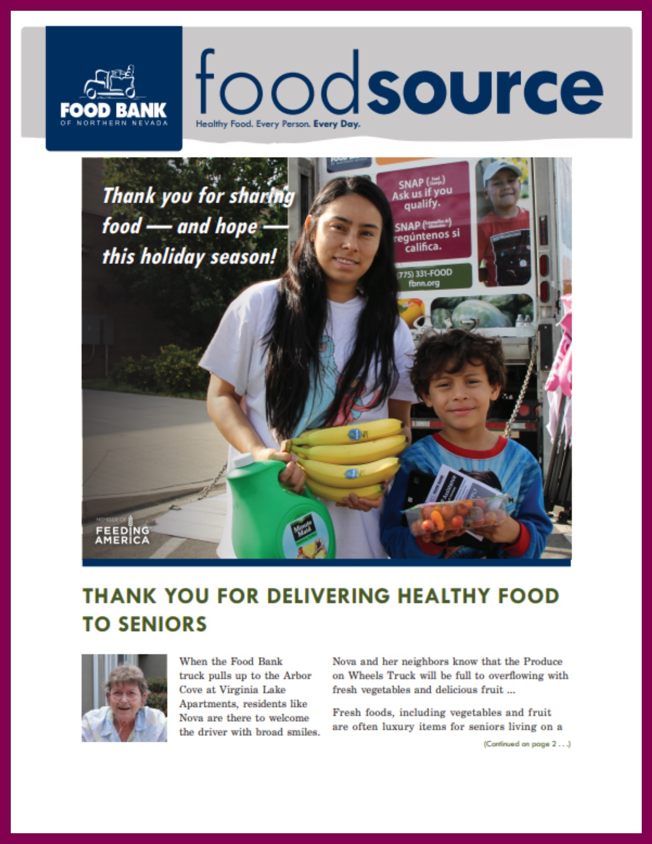 Noviembre 2022 Food Source Newsletter | Food Bank of Northern Nevada